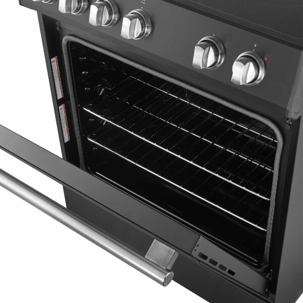 Pookied Espresso 3-Piece Appliance Package - 30-Inch Electric Range, Refrigerator and Dishwasher in Black with Antique Brass Trim - Image 5