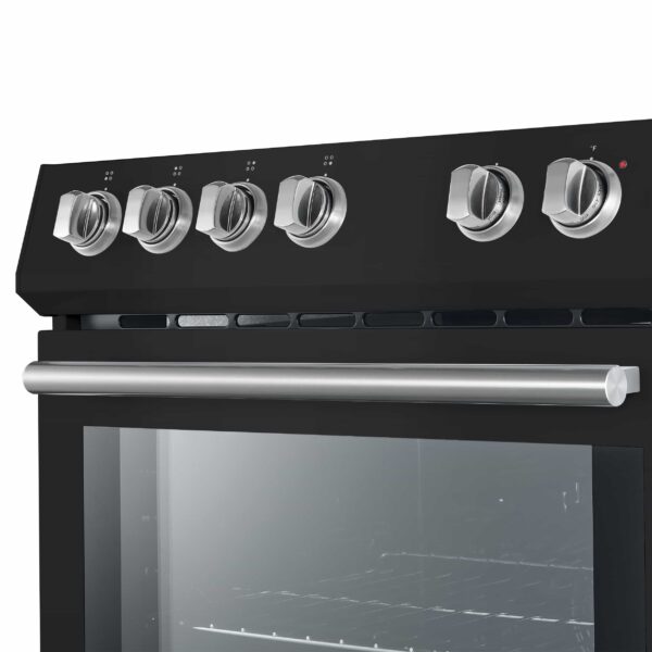 Pookied Espresso 3-Piece Appliance Package - 30-Inch Electric Range, Refrigerator and Dishwasher in Black with Antique Brass Trim - Image 4