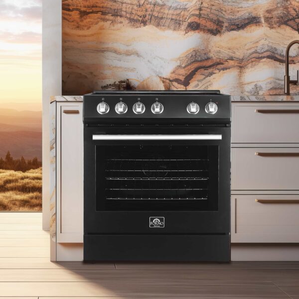 Pookied Espresso 3-Piece Appliance Package - 30-Inch Electric Range, Refrigerator and Dishwasher in Black with Antique Brass Trim - Image 3