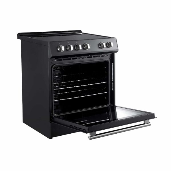 Pookied Espresso 3-Piece Appliance Package - 30-Inch Electric Range, Refrigerator and Dishwasher in Black with Antique Brass Trim - Image 6