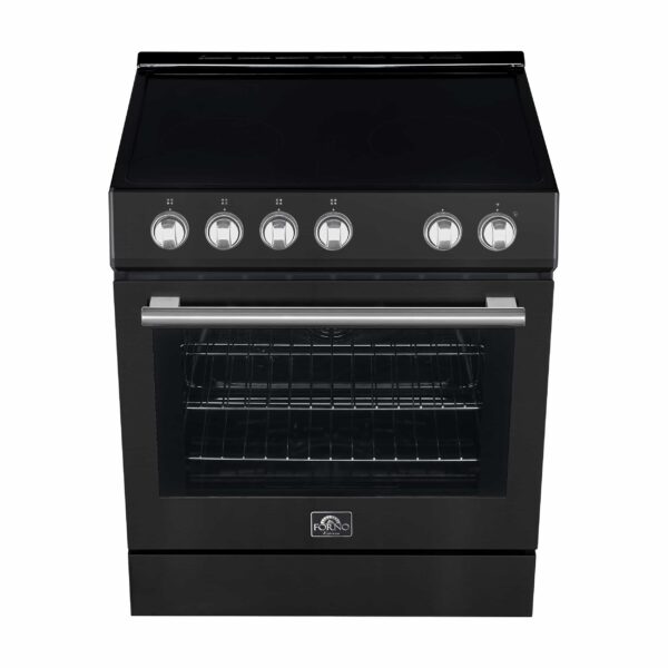 Pookied Espresso 3-Piece Appliance Package - 30-Inch Electric Range, Refrigerator and Dishwasher in Black with Antique Brass Trim - Image 9