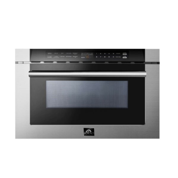 Pookied 24-Inch Microwave Drawer, Stainless Steel, 1.2 cu.ft, 1000 Watts, Built-In, Touch Control LCD Display