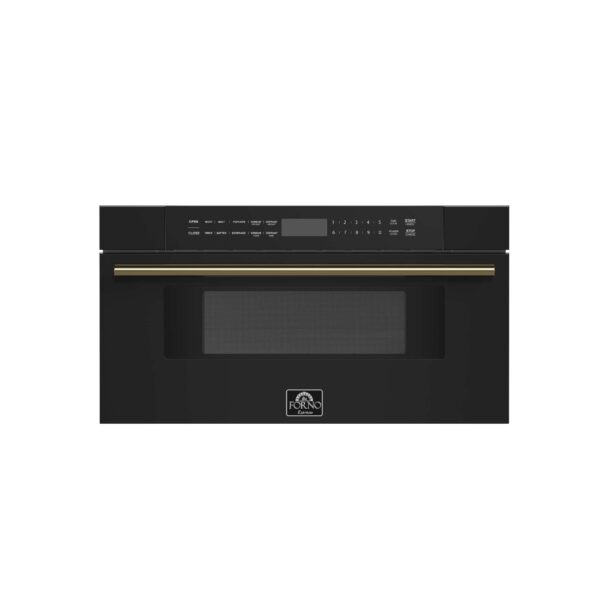 Pookied Capoliveri Espresso 30-Inch Microwave Drawer, Black, 1.2 cu.ft, 1000 Watts, Built-In, Touch Control LCD Display
