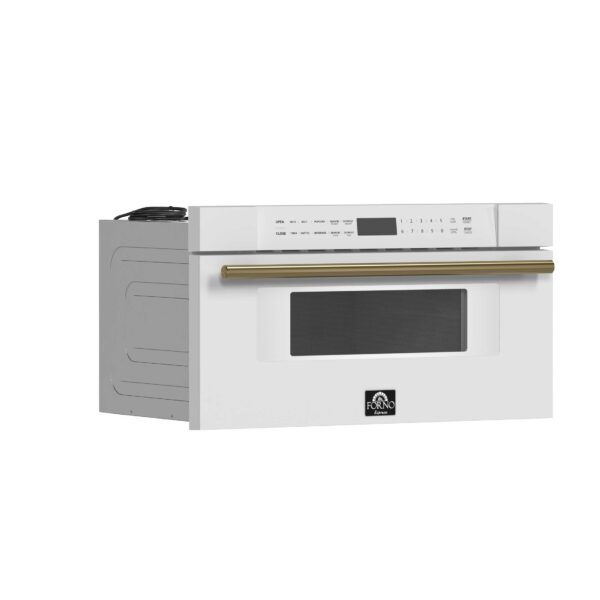 Pookied Capoliveri Espresso 30-Inch Microwave Drawer, White, 1.2 cu.ft, 1000 Watts, Built-In, Touch Control LCD Display, - Image 2