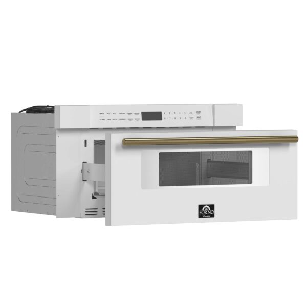 Pookied Capoliveri Espresso 30-Inch Microwave Drawer, White, 1.2 cu.ft, 1000 Watts, Built-In, Touch Control LCD Display, - Image 3