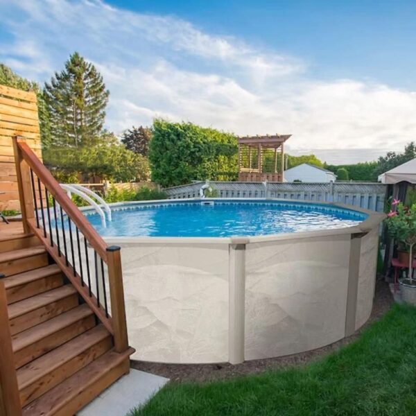 Aquarian 18-ft x 18-ft x 52-in Metal Frame Round Above-Ground Pool with Filter Pump and Ladder - Image 3