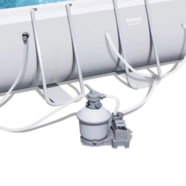 Bestway 18-ft x 9-ft x 48-in Metal Frame Rectangle Above-Ground Pool with Filter Pump,Ground Cloth,Pool Cover and Ladder - Image 3
