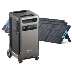 Anker Solix F3800 Portable Power Station with 3 200W solar panels