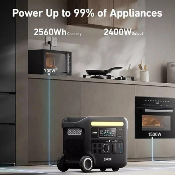 Anker SOLIX F2600 Portable Power Station – 2560W/2400W with 3 200W Solar Panel - Image 2