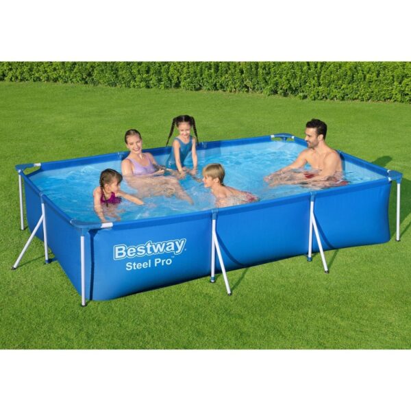 Bestway Steel Pro 9.8′ x 6.6′ x 26″ Rectangular Above Ground Swimming Pool Set - Image 5
